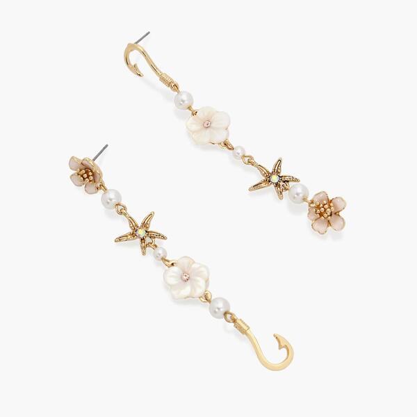 Betsey Johnson Mismatch Starfish Flower Earrings
