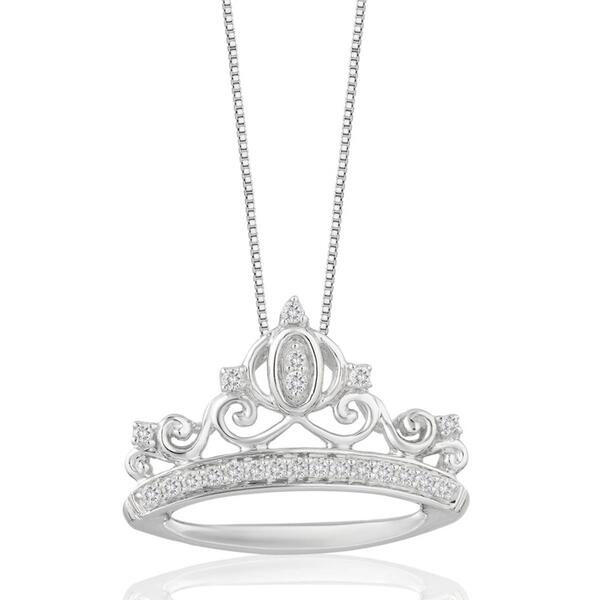 Enchanted by Disney Sterling Silver Cinderella Crown Pendant - image 