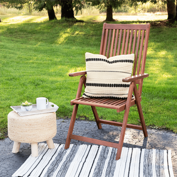 Northlight Handloom Woven Outdoor Square Throw Pillow - White