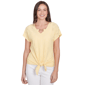 Womens Hearts of Palm Peachy Keen Eyelet Tie Front Blouse - image 1