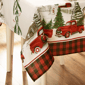 Threadmade Vintage Christmas Tree Farm Holiday Tablecloth - image 3