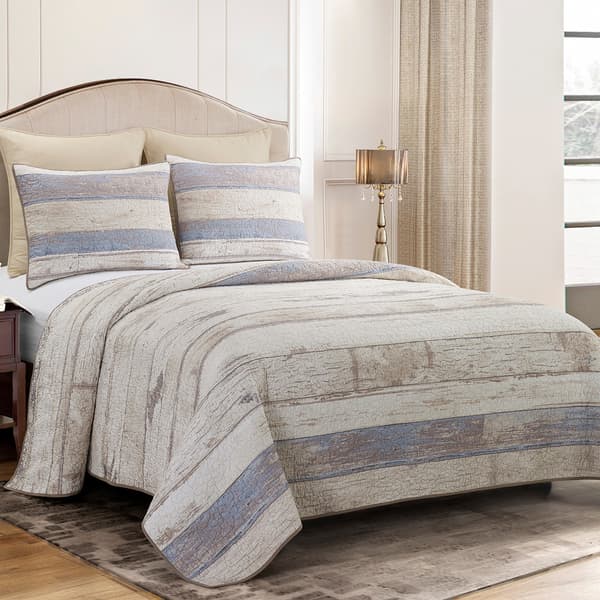 Donna Sharp Bleached Boardwalk 140 TC Quilt Set - image 