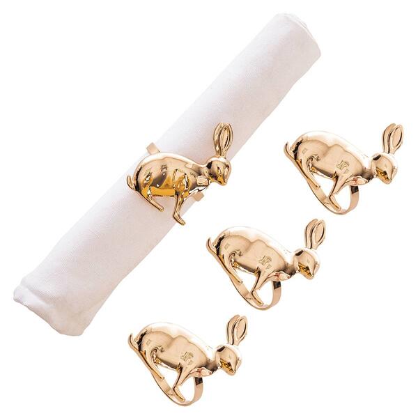 Rose Gold Rabbit Napkin Rings - Set of 4 - image 