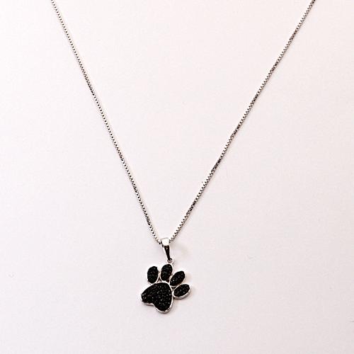 Marsala 1/10ctw. Black Diamond Paw Pendant Necklace