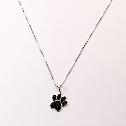 Marsala 1/10ctw. Black Diamond Paw Pendant Necklace - image 