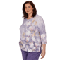 Plus Size Alfred Dunner Grand Bazaar Amethyst Floral Blouse - image 3