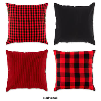 DII Asst Black Farmhouse Cotton Pillow Cover 18x18 inch 4 Piece