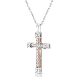 Nova Star® Lab Grown Diamond Two-Tone Cross Pendant