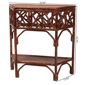 bali & pari Gaspar Marbled Tortoise Natural Rattan Console Table - image 9