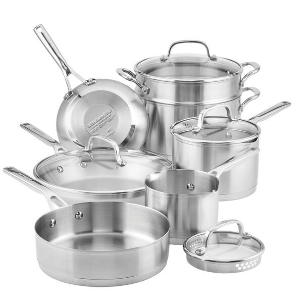 KitchenAid&#40;R&#41; Stainless Steel 3-Ply Base 11pc. Cookware Set - image 