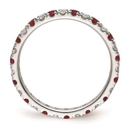 Pure Fire 14kt. White Gold Lab Created Ruby Eternity Band