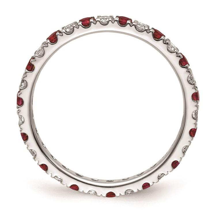 Pure Fire 14kt. White Gold Lab Created Ruby Eternity Band