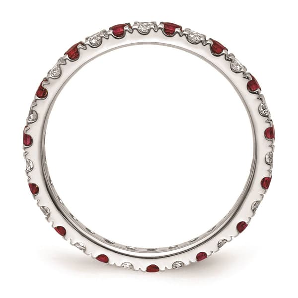 Pure Fire 14kt. White Gold Lab Created Ruby Eternity Band