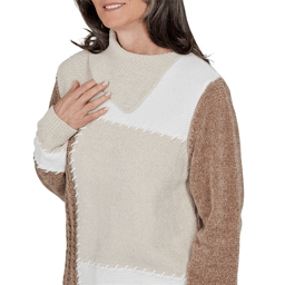 Womens Alfred Dunner Sunset Ridge Color Block Chenille Sweater