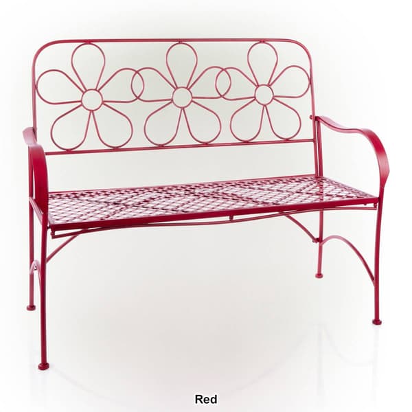 Alpine Daisy Backrest Metal Garden Bench