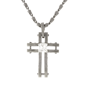 Symbols of Faith Silver-Tone Crystal Cross Necklace - image 1