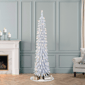 Puleo International 6ft. Pre-Lit White Alpine Pencil Tree - image 2