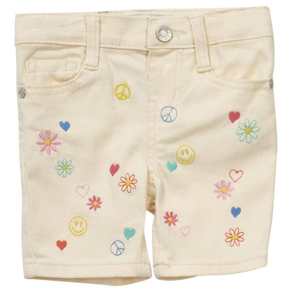 Toddler Girl Wallflower&#40;R&#41; Girl Embroidered Flower Bermuda Shorts - image 