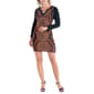 Womens 24/7 Comfort Apparel Orange Long Sleeve A-Line Dress - image 1