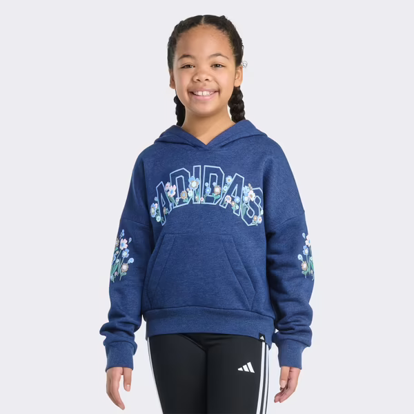 Girls (7-16) adidas(R) Puffy Florals Loose Fit Hoodie - image 