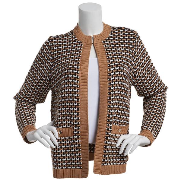 Womens Kasper Novelty Textured Cardigan w/Pockets - image 