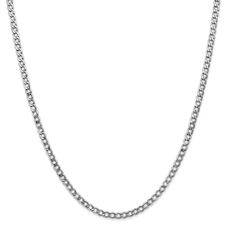 Gold Classics™ 3.35mm. White Gold Semi Solid Curb Anklet