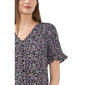 Womens Cece Short Ruffle Sleeve Floral V-Neck Blouse - image 3