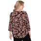 Plus Size Emaline Key Items 3/4 Sleeve Floral Boat Neck Blouse - image 2