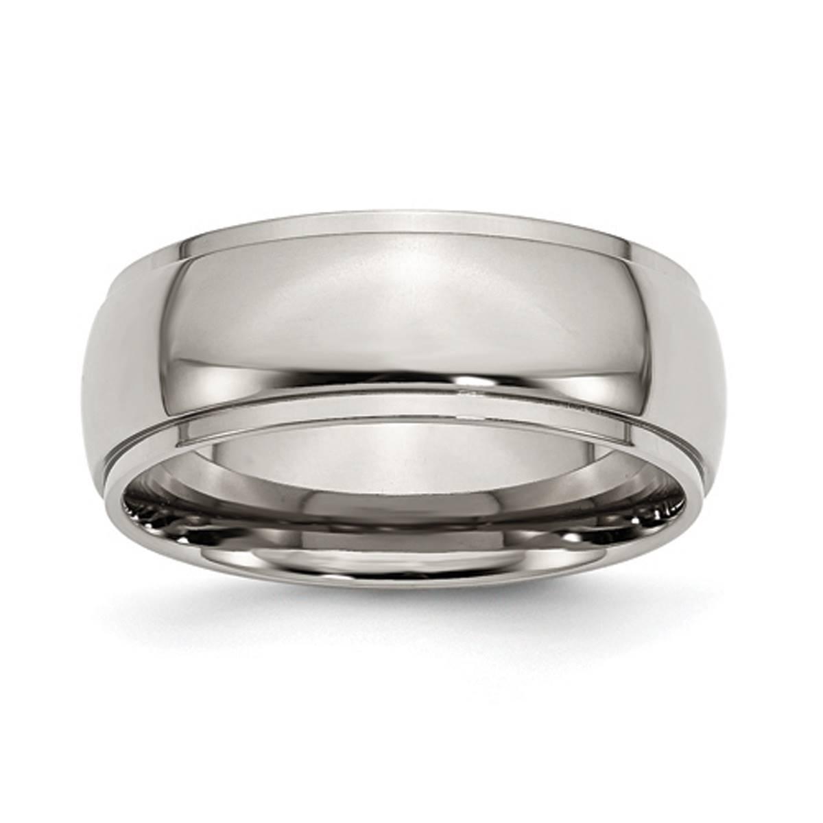 Mens Endless Affection™ Engravable Ridged Edge Wedding...