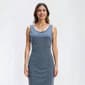 Womens Bebe Sleeveless Slim Denim Midi Dress - image 4