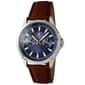 Mens Caribbean Joe Silver-Tone Retro Brown Strap Watch - CJ7108SL - image 1