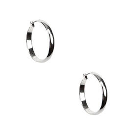 Anne Klein Silver-Tone Click Top Hoop Earrings