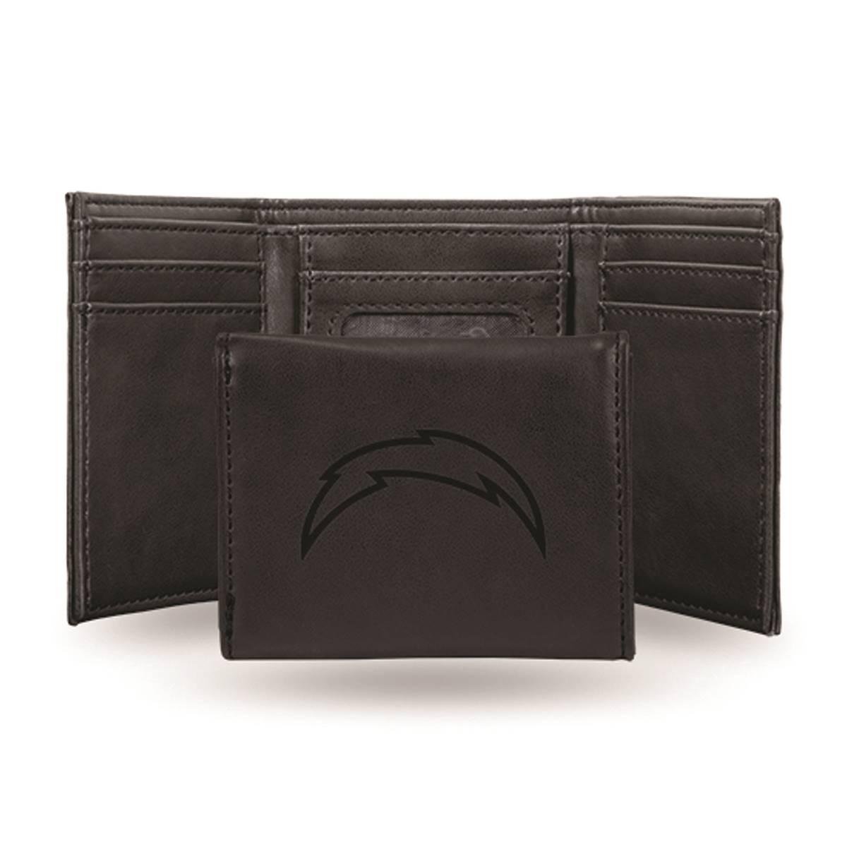 Mens NFL Los Angeles Chargers Faux Leather Trifold Wallet