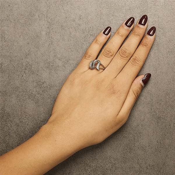 Haus of Brilliance 14kt. Gold Plated 1/4ctw. Diamond Bypass Ring