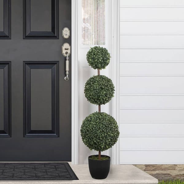 Northlight Seasonal 38in. Artificial Triple Ball Topiary Tree