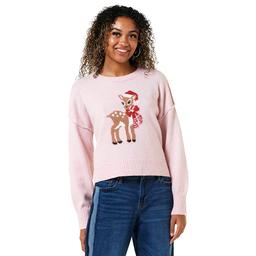 Juniors No Comment Christmas Deer Sweater With Socks