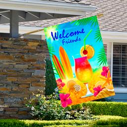 Northlight Seasonal Hello Summer Tropical Beach House Flag