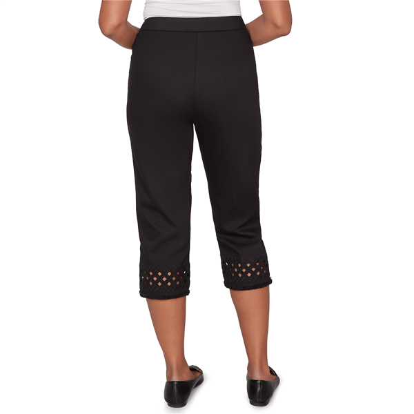 Womens Alfred Dunner Detail Driven Geometric Cut Out Capris
