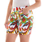 Womens Zac & Rachel Pull On Abstract Floral Bermuda Shorts - image 3