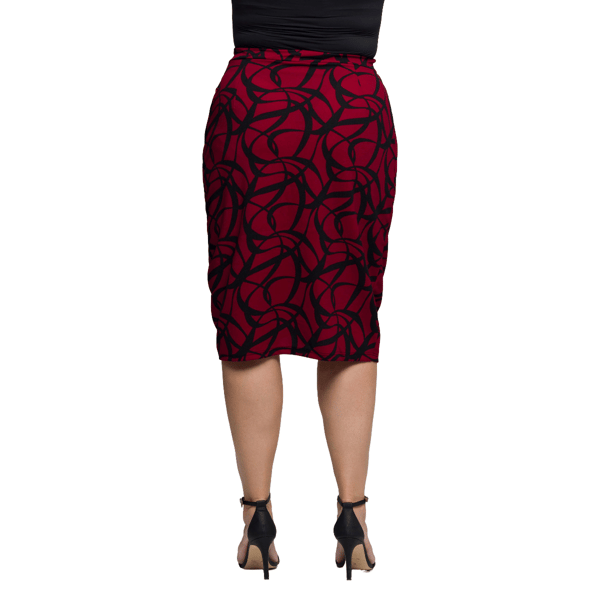 Plus Size 24/7 Comfort Apparel Ruched Pencil Skirt