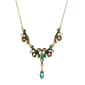 1928 Gold-Tone Multi Stone Drop Pendant Necklace - image 1