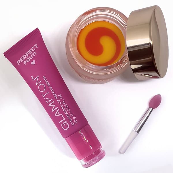 Glampton Perfect Pout Strawberry Lip Peptide Serum & Lip Mask Kit