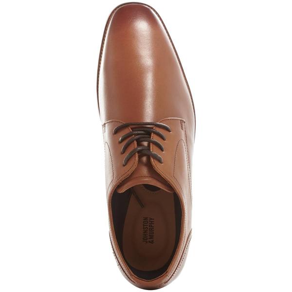Mens Johnston & Murphy Borland Plain Toe Tan Oxfords