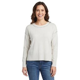 Womens Rio & Rian Long Sleeve Stud Trim Crew Neck Sweater
