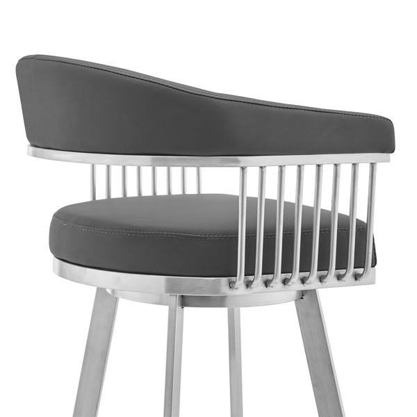 Armen Living Chelsea 25in. Faux Leather Swivel Counter Stool