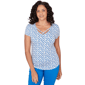 Womens Emaline Key Items Short Sleeve V Neck Stripe Dot Tee - image 1
