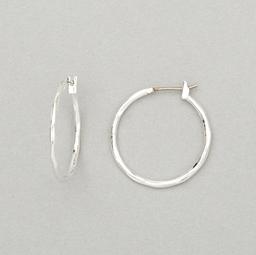 Napier Silver-Tone Click Top Hoop Earrings