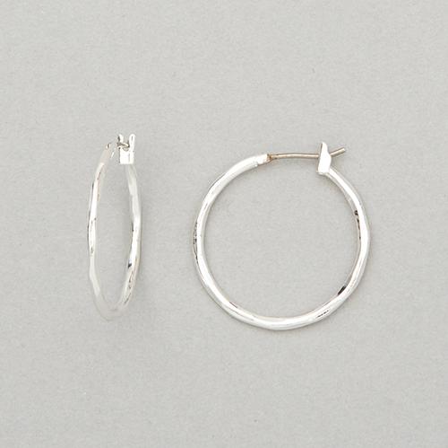 Napier Silver-Tone Click Top Hoop Earrings