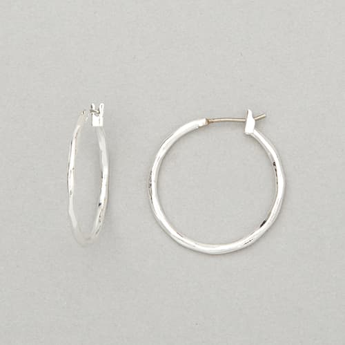 Napier Silver-Tone Click Top Hoop Earrings - image 