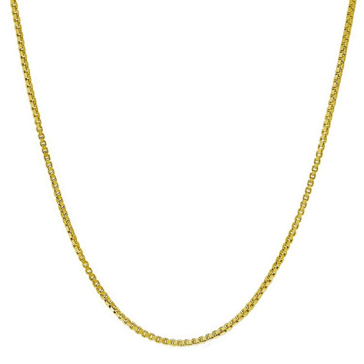 Gianni Argento Gold over Sterling Silver 24in. Box Chain Necklace
